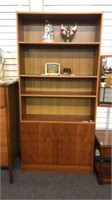 MID CENTURY ADJUSTABLE BOOK SHELVES WITH TWO DOORS