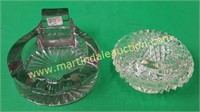 (2) Vintage Glass Ashtrays - Clear