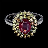 Natural Pigeon Blood Red Ruby & Sapphire Ring