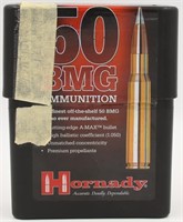 9 Rounds Of Hornady Match .50 BMG Ammunition