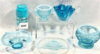 Vintage Blue Glass Collectible Lot