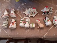 7 salt & pepper shakers Christmas 5 are Lenox.