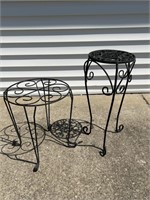 2 Metal Potted Plant Tables