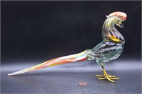 Vintage Hand-Blown Art Glass Pheasant