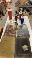 4 PANTHERAMA Eisenhower HS yearbooks, 4 trophies
