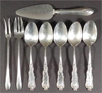 8 pc Sterling Silver Spoons, Forks & Cheese Knife