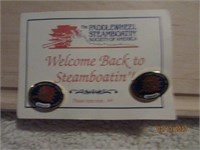 Vintage Pin & Card Paddlewheel Steamboatin Society