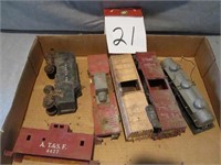Vintage toy train parts