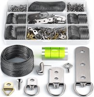Picture Wire Hanging Kit 100+ Pieces - D-Ring, Scr