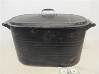 Vintage Galvanized Metal Boiler w/ Lid
