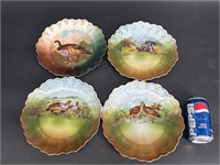 LOT OF 4 BAVARIAN GAME PLATES BIRDS