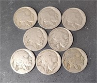 (8) Buffalo Nickels 30s