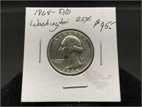 1964-D/D Washington Quarter