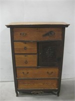 Antique Tall Boy Dresser W/ Hat Box See Info