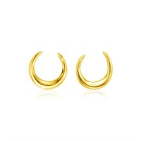 14k Gold Polished Moon Earrings