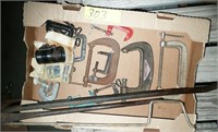 Box of Tools, C-Clamps, Wrecking Bar