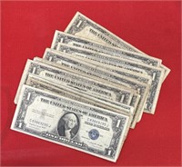 1935'S $1 SILVER CERTIFICATES VARIOUS LETTERS