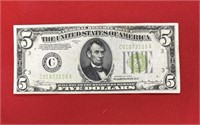 1934 $5 FEDERAL RESERVE NOTE