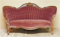 American Victorian Cupid's Bow Parlor Sofa.