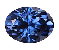 2.0ct Unmounted Sapphire Blue Oval Moissanite