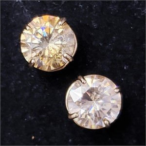 $1000 14K  Yellow Moissanite(4.5ct) Earrings