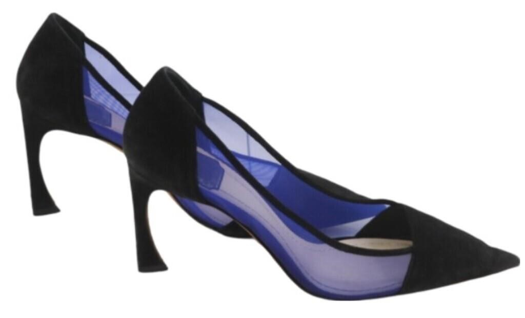 Christian Dior Black & Blue Mesh Heels
