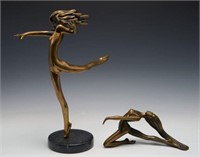 Lot of Two Tom Bennett Figural Bronze Sculptures.
