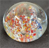 Glass paperweight 1.5 inch tall sticker on bottom