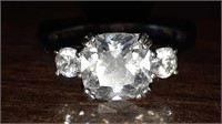 Silver cubic zirconium ring stamped 925