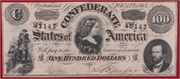 1864 CSA $100 Note