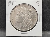 1891 S Morgan Silver Dollar Coin