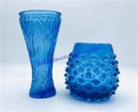 Pair of Cobalt Blue Glass Vases