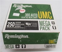 (250) Rounds of Remington 380 auto 95 grain FMJ
