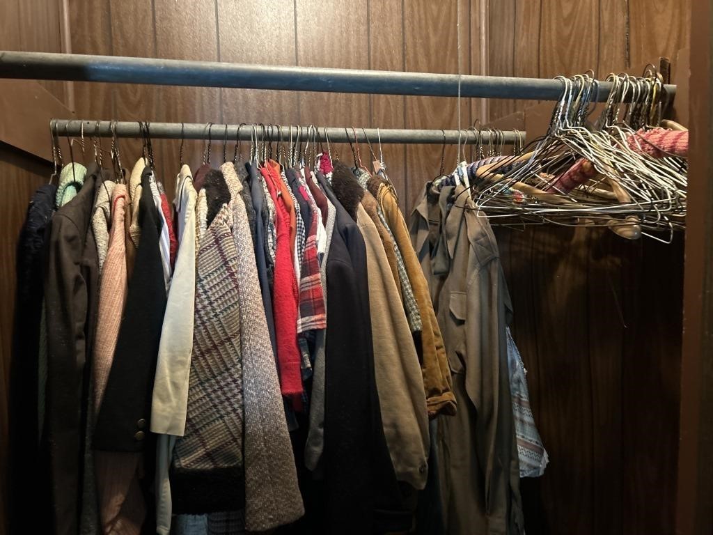vintage clothes, and hangers