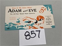Vintage Adam & Eve Soda Ink Blotter