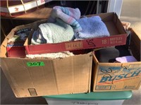 3 boxes of linens and place mats