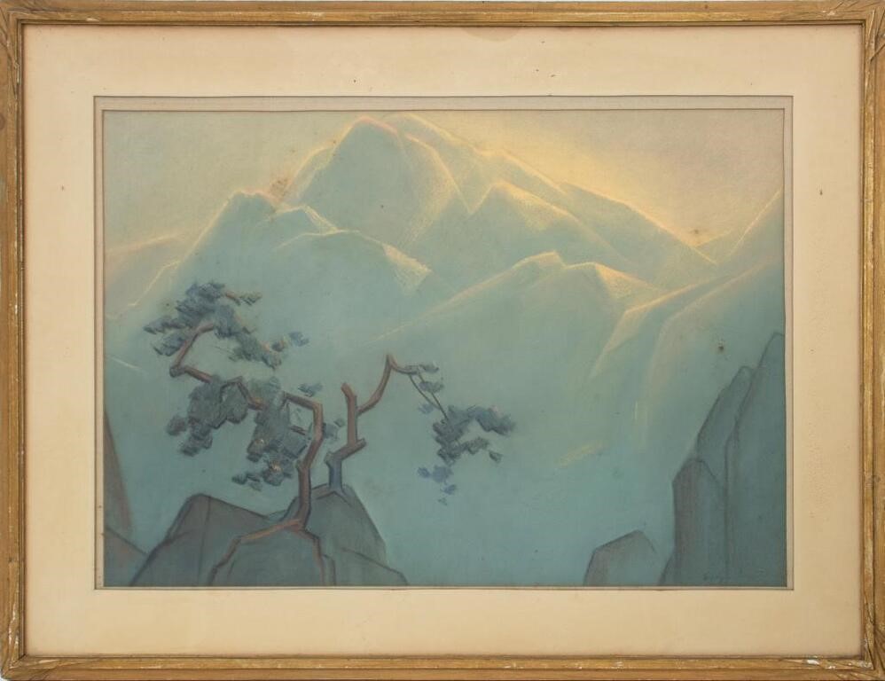 Evelyn Carter Mountain Landscape Pastel on Paper