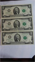 3- 2009 Two Dollar Fed. Res.Notes Rios & Geithner