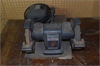 Craftsman 6" grinder mounted on a board; as is