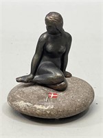 Little Mermaid Bronze Statue on Stone, Denmark