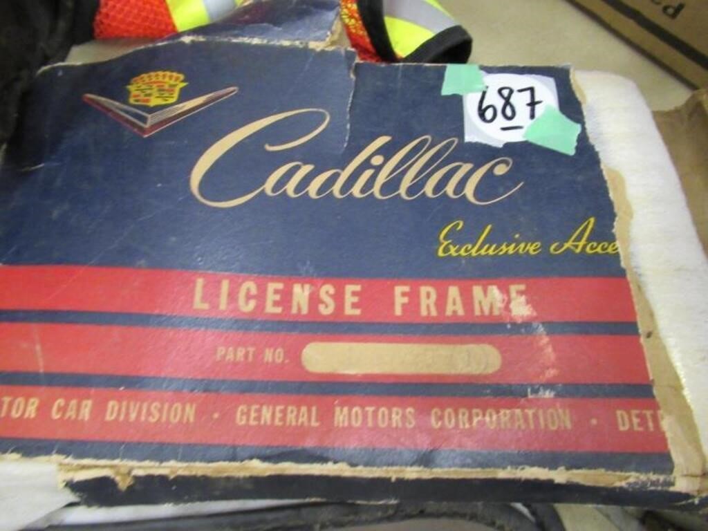 VINTAGE CADILLAC LICENSE FRAME