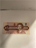 Near mint 1986 Canadian 2 Dalit bill