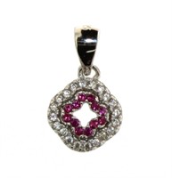 Beautiful Ruby & White Topaz Pendant