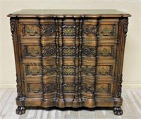 Well Carved Walnut Shaped Front Commode.