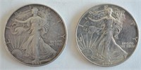 Lot of 2 American Silver Eagles