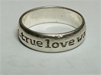 OF) true love waits 925 sterling silver ring size