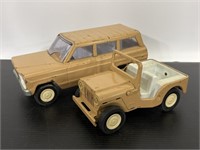 Pair of vintage metal Tonka toy Jeeps