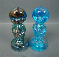 Two Summit Carnival Glass Kewpie Figurines