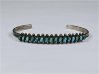 Vintage Old Pawn Bracelet: Coin Silver & Turquoise