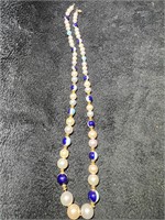 Vintage White and Blue Necklace